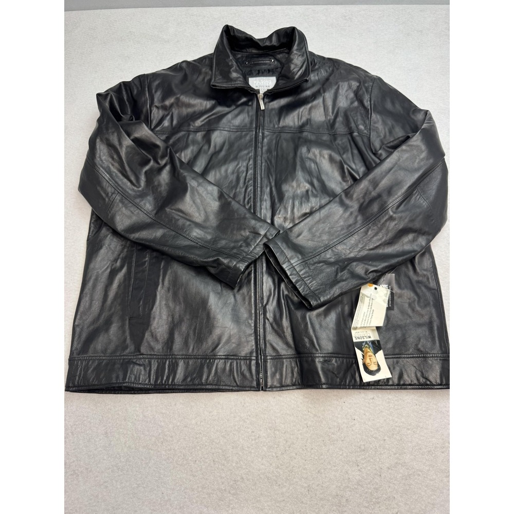 NEW‎ Wilsons Leather Maxima Jacket Mens 2XL Black Leather Full Zip Lined Moto